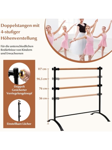 COSTWAY Ballettstange 120cm in Schwarz