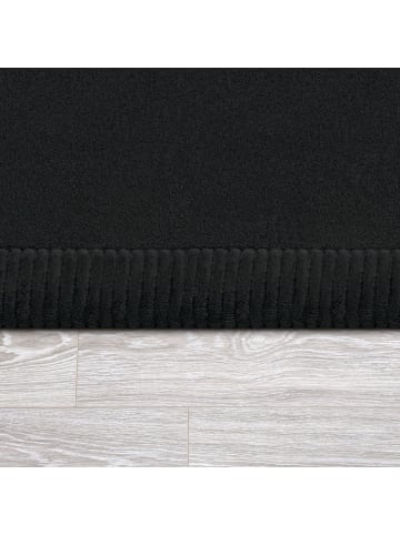 KADIMA DESIGN Hochflor Teppich waschmaschinenwaschbar Unifarben  Schlafzimmer in Schwarz