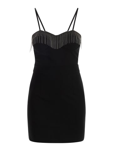 faina Damen Minikleid Mit Perlenketten in Schwarz