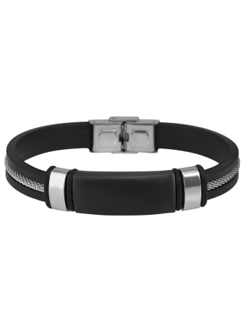 Adeliás Herren Armband – Armreif aus Silikon 21 cm in schwarz