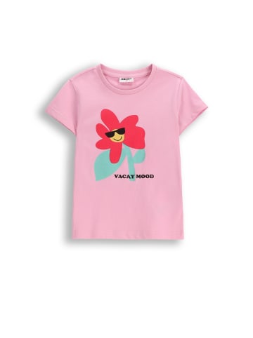 MOKIDA Baumwoll-t-shirt mit kurzen Ärmeln in gedämpftes Rosa