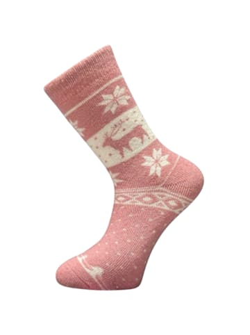 Yuhu Damen Alpaka-Woll-Norweger Socken 3er Pack in Mehrfarbig