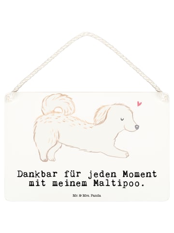 Mr. & Mrs. Panda Deko Schild Maltipoo Moment mit Spruch in Weiß