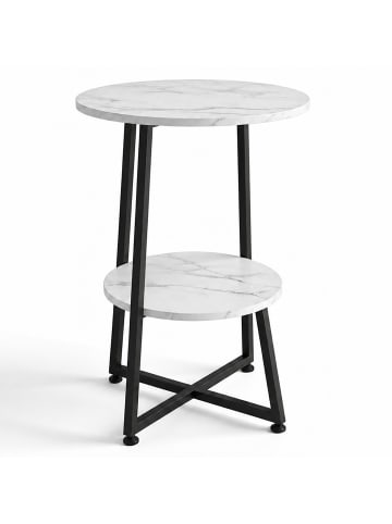 relaxdays Beistelltisch in Weiß/ Schwarz - (H)55 x ø 40 cm