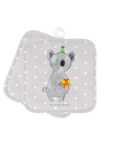 Mr. & Mrs. Panda Topfuntersetzer Koala Geschenk ohne Spruch in Grau Pastell