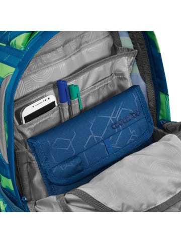 Coocazoo Schulrucksack JOKER Lime Stripe in Blau/Grün