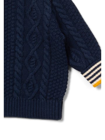 Little Green Radicals Organic Aran Knitted Jumper in Navy