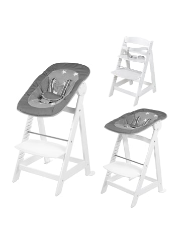 roba Treppenhochstuhl 'Born Up' Set 2in1 - 'Little Stars' - mit Liegefunktion - Weiß