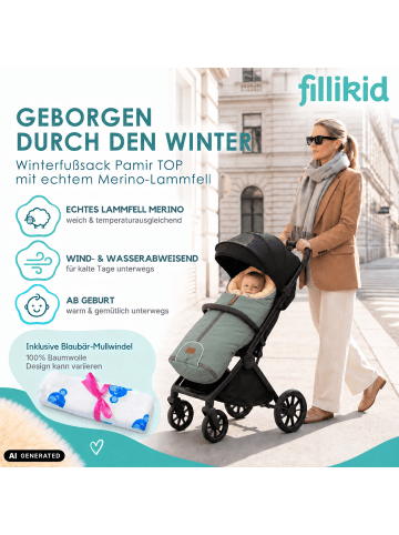 Kinderhaus Blaubär Winterfußsack Pamir TOP in Salbei
