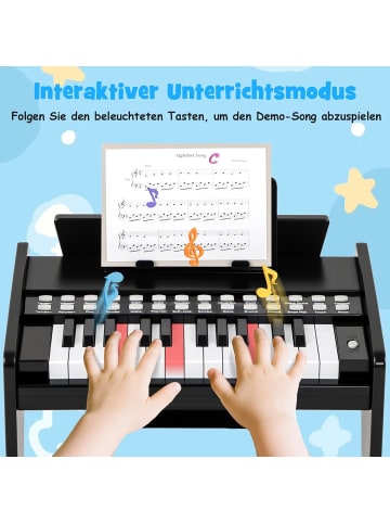 COSTWAY 25 Tasten Keyboard Kinder ab 3 Jahren in Schwarz