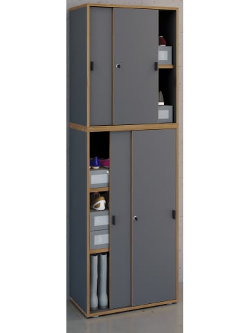 VCM  Büroschrank Aktenschrank Schiebetüren Salia 5fach in Anthrazit