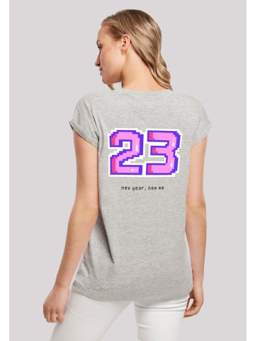 F4NT4STIC T-Shirt SIlvester Party Happy People Only in grau meliert