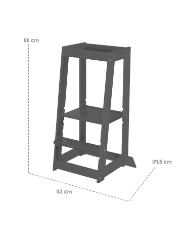 roba Lernturm Monti Step – sicherer Kinder-Tritthocker aus FSC®-Holz - Anthrazit
