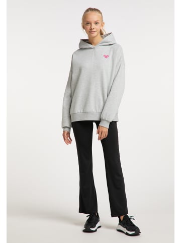 myMO ATHLSR Damen Kapuzensweatshirt in Hellgrau Melange