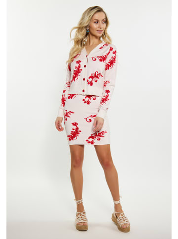 IZIA Damen Cardigan in WOLLWEISS ROT