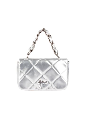 faina Damen Schultertasche Im Metallic-Look in Silber