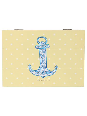Mr. & Mrs. Panda Aufbewahrungsbox Anker Blau ohne Spruch in Gelb Pastell