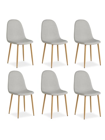 Homestyle4u Esszimmerstuhl 6er Set in Grau
