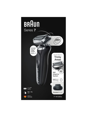 Braun Elektrischer Rasierer für Männer "Series 7 70-N1200s" in Schwarz