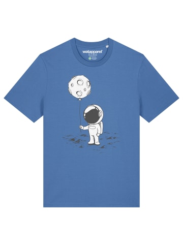 wat? Apparel T-Shirt Kleiner Astronaut mit Luftballon in Bright Blue