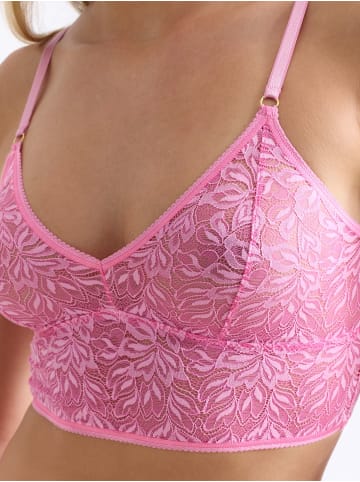 Erlich Textil  Iconic Lace Bralette Top aus nachhaltiger Spitze - verstellbare Träger in bubblegum