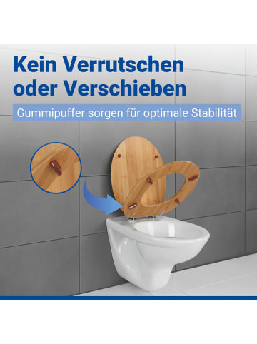 Wenko WC Sitz Mod. Bambus, WC-Sitz Mod. Bambus Dunkel, WC-Sitz Bambus Dunkel in natur