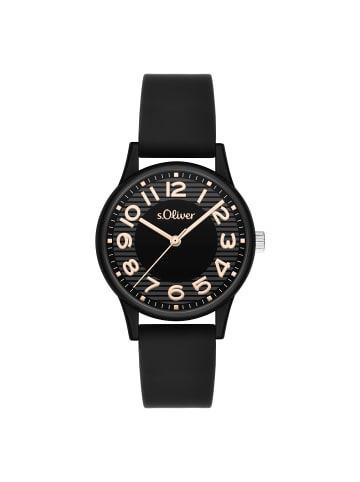 s.Oliver Armbanduhr Urban Color in schwarz