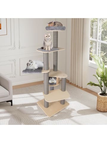 COSTWAY Kratzbaum groß 197 cm in Grau