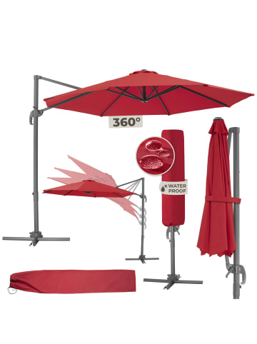 tectake Sonnenschirm mit Winddach, UV-Schutz 50+, Inkl. Schutzhülle | Ø 300 cm