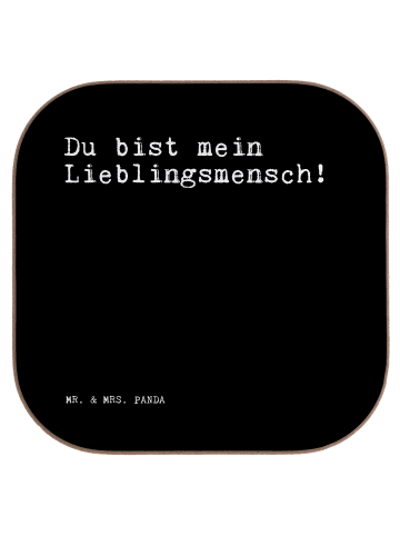 Mr. & Mrs. Panda Untersetzer für Gläser Du bist mein Lieblingsme... in Schwarz