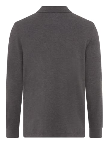 Man's World Langarm-Poloshirt in anthrazit melange