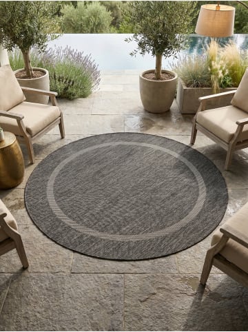 KADIMA DESIGN Teppich Outdoor Waschbar Einfarbig ALSTER Strapazierfähig OEKO-TEX in Schwarz