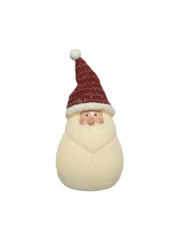 MARELIDA LED Dekofigur Weihnachtsmann Santa Nikolaus H: 24cm in weiß, rot