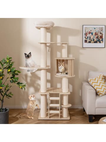 COSTWAY Kratzbaum Groß 185 cm in Beige