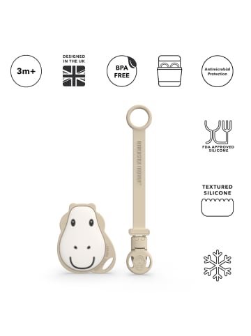 MATCHSTICK MONKEY Geschenkset Schnullerclip & flacher Beißring