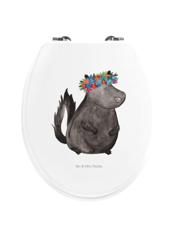 Mr. & Mrs. Panda Toilettendeckel Stinktier  ohne Spruch in Weiß