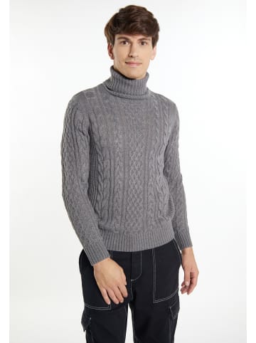 MO Pullover Mit Zopfstrick in Grau Melange