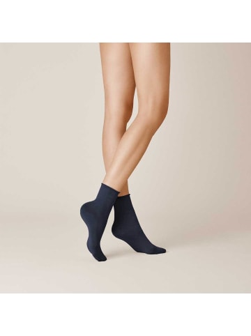 Kunert Socken Sensual Cotton Rollrand in Nightblue
