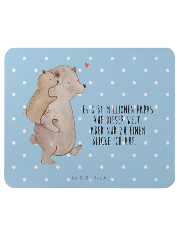 Mr. & Mrs. Panda Mousepad Papa Bär mit Spruch in Blau Pastell