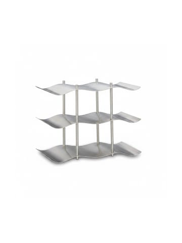 relaxdays Weinregal in Silber - (B)27 x (H)22 x (T)16,5 cm
