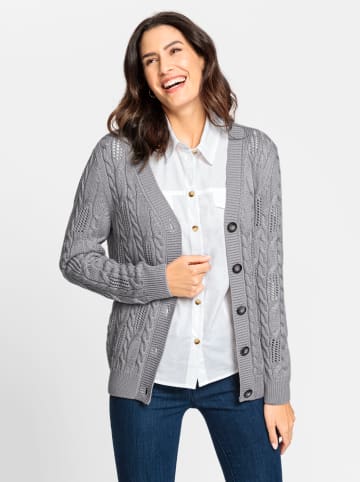 WITT WEIDEN Strickjacke in steingrau-meliert