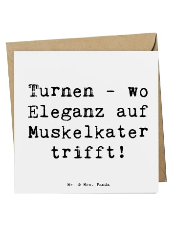 Mr. & Mrs. Panda Einladungskarte Spruch Turnen Eleganz mit Spruch in Weiß