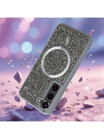 cadorabo Hülle für Samsung Galaxy S23 PLUS Glitzer Schutzhülle in Grau