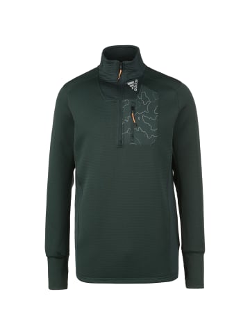 adidas Performance Longsleeve COLD.RDY X-CITY 1/4 ZIP in dunkelgrün / silber