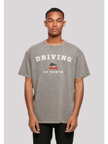 F4NT4STIC Oversize T-Shirt Driving Home Weihnachten in Asphalt