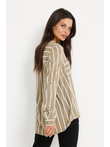 Kaffe Bluse langarm KAbabara Regular fit in Green Mermaid / Chalk Stripe