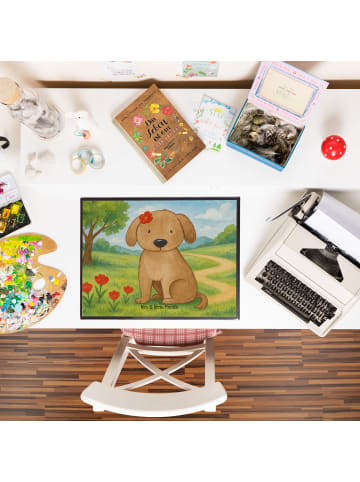 Mr. & Mrs. Panda Schreibunterlage Hund Dame Design ohne Spruch in Weiß