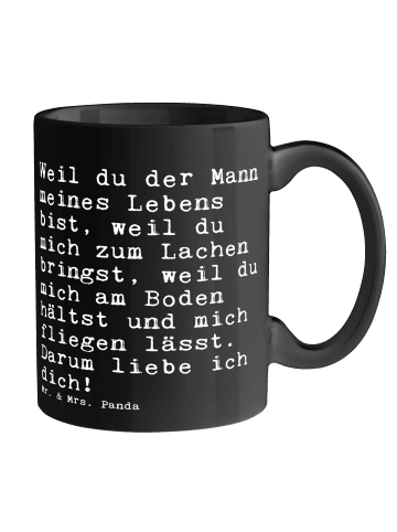 Mr. & Mrs. Panda Kaffeebecher Weil du der Mann... mit Spruch in Schwarz