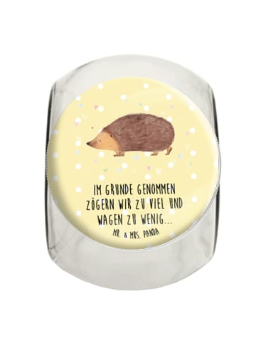 Mr. & Mrs. Panda Teedose Igel Herzen mit Spruch in Gelb Pastell