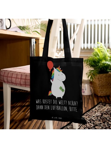 Mr. & Mrs. Panda Umhängetasche Einhorn Luftballon mit Spruch in Schwarz